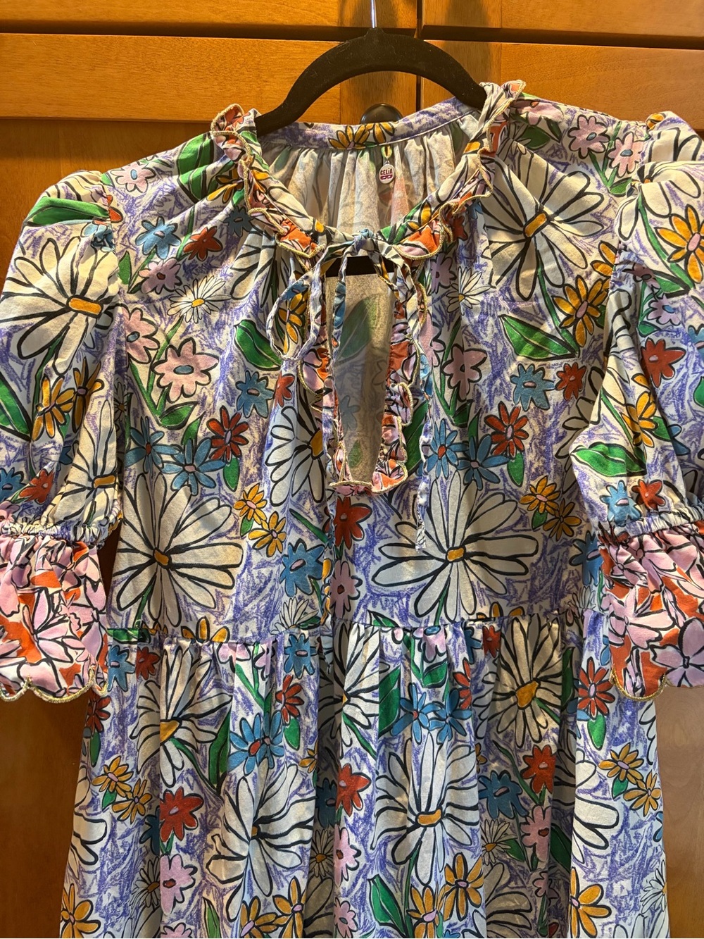 Celia B Floral Puff-Sleeve Dress a STUNNER! Size M Estimate (read description) - Picture 4 of 11